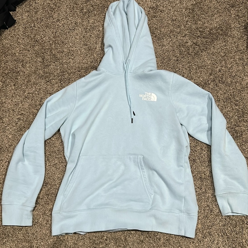 North face baby blue hoodie